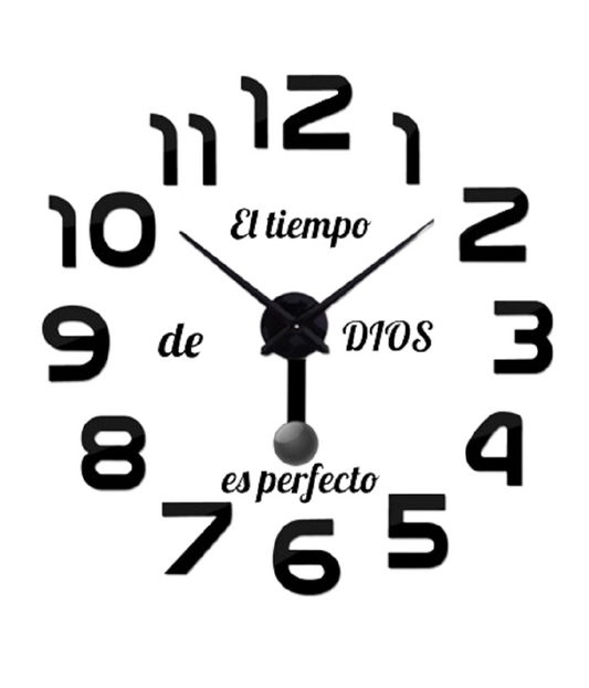 RELOJ 3D 100X100CM PENDULO+ FRASE VINILO